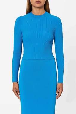 Scanlan Theodore Long Sleeve Crepe Top Blue Size 6 for rent on The Volte - image 1