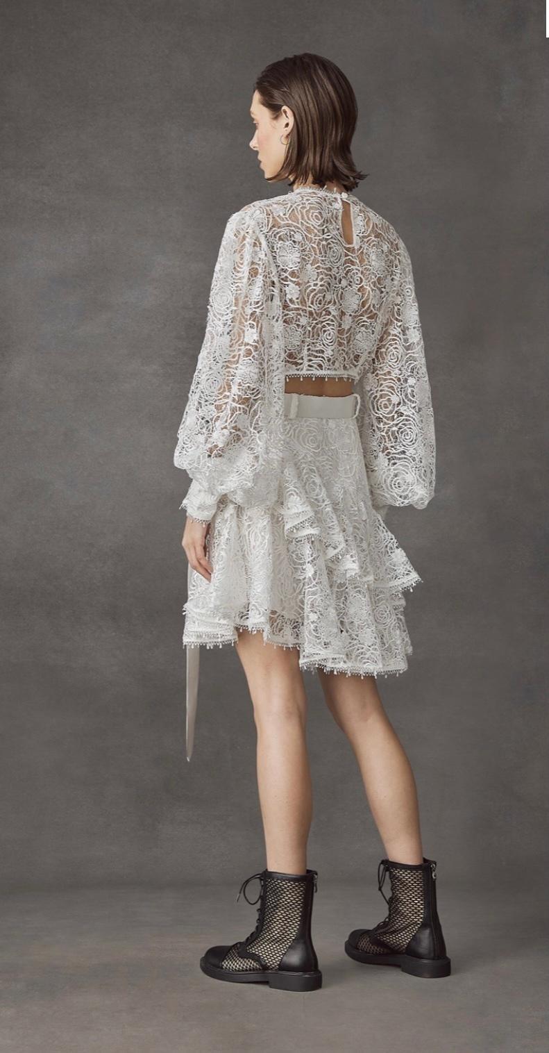 Leo Lin Immaculate Lace Crop Top White Size 8 for rent on The Volte - main image