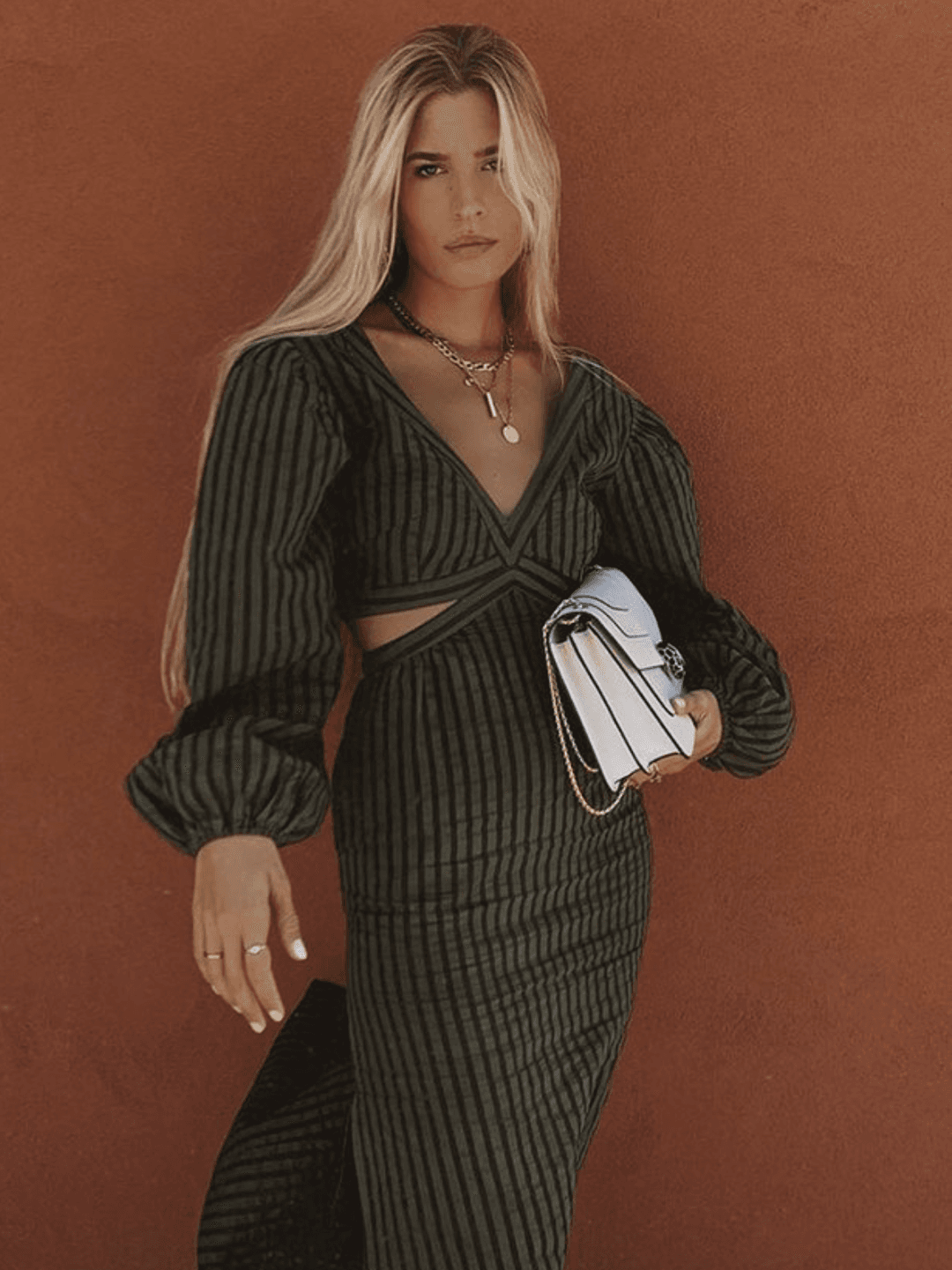 Suboo Queenie Cut Out Dress Olive Size 8 for rent on The Volte - main image