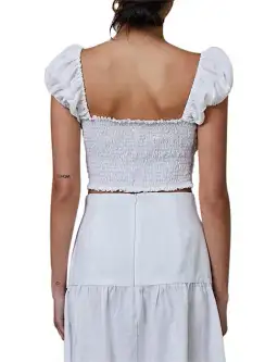 Bec & Bridge Marla Puff Sleeve Top and Mini Skirt Set White Size 8 for rent on The Volte - image 3