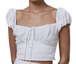 Bec & Bridge Marla Puff Sleeve Top and Mini Skirt Set White Size 8 for rent on The Volte - image 1