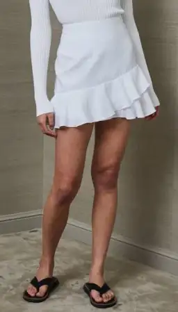 Bec & Bridge Marla Puff Sleeve Top and Mini Skirt Set White Size 8 for rent on The Volte - image 4