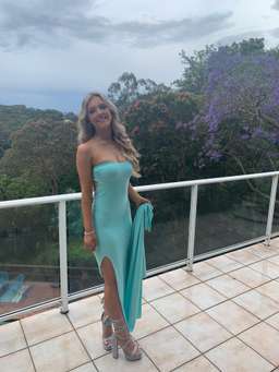 Amy Taylor Talieka Gown Baby Aqua Size 2 for rent on The Volte - image 3