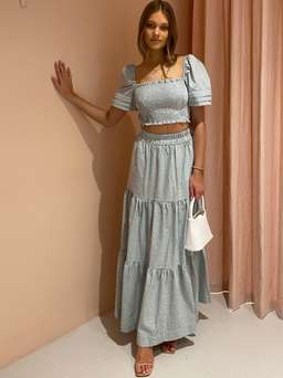 By Nicola Elderflower Top In Jade Check Size 6 for rent on The Volte - image 1