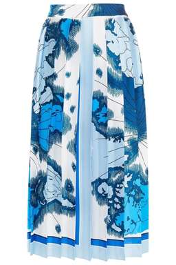 Victoria Beckham Printed Pleated Twill Midi Skirt Size 10 for rent on The Volte - image 3