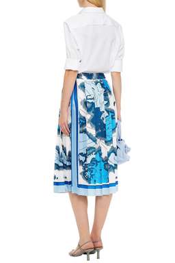 Victoria Beckham Printed Pleated Twill Midi Skirt Size 10 for rent on The Volte - image 2