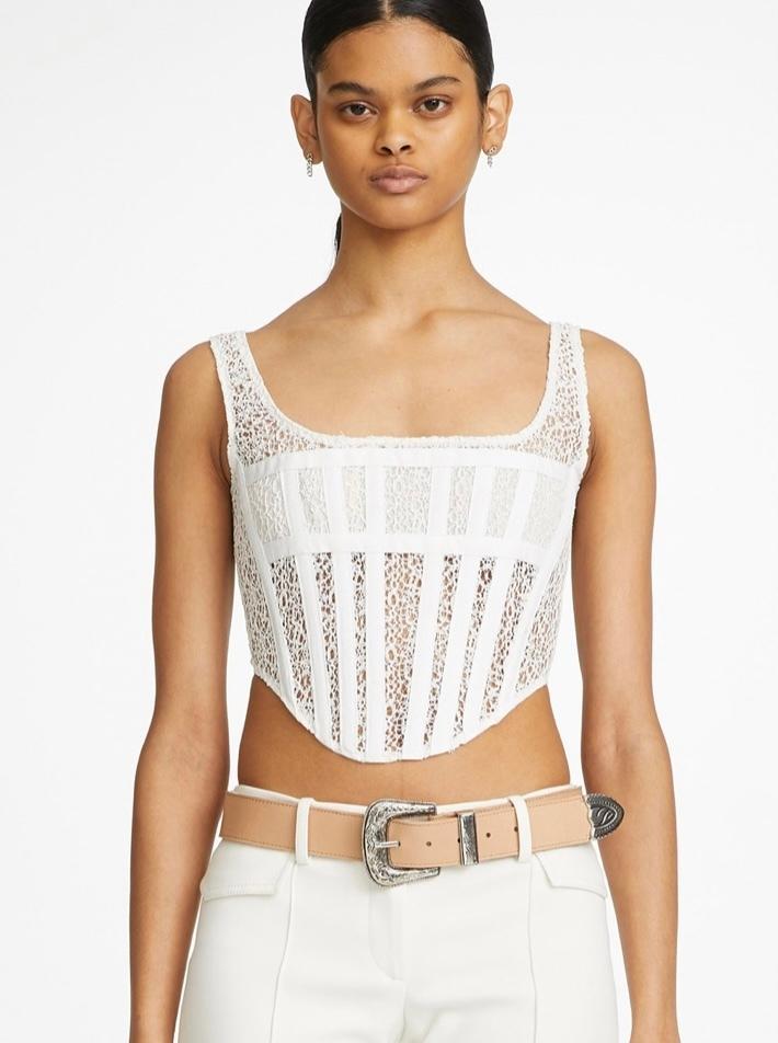 Dion Lee Lace Corset Top White Size 12 for rent on The Volte - main image