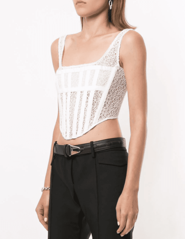 Dion Lee Lace Corset Top White Size 12 for rent on The Volte - main image
