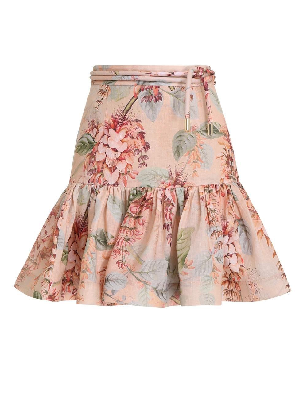 Zimmermann Candescent Flip Mini Skirt Print Size 1 / Au 10 for rent on The Volte - main image