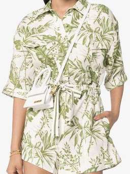 Zimmermann Empire Leaf Print Playsuit Green Size 8