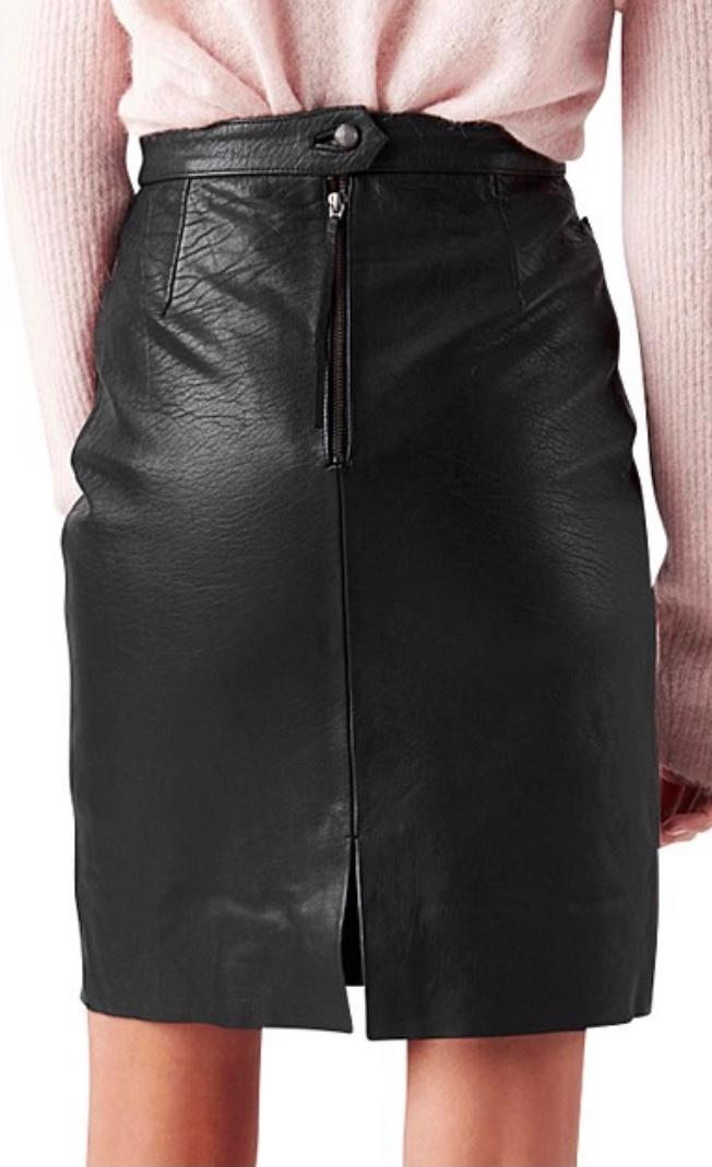 Aje Martin Leather Pencil Skirt Black Size 6 for rent on The Volte - main image