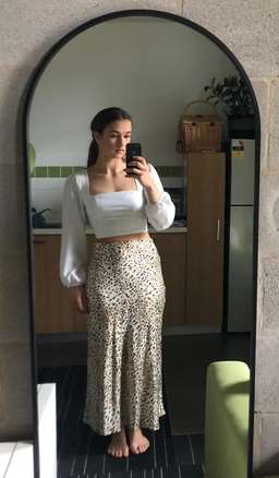 Bec & Bridge Catalonia Midi Skirt Leopard Print Size 10 for rent on The Volte - image 3