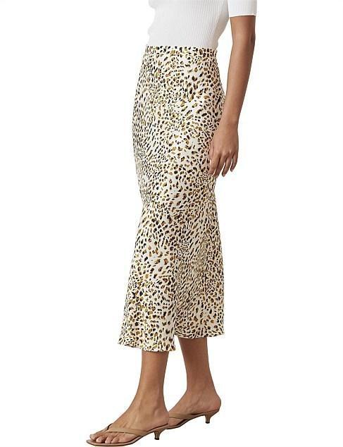 Bec & Bridge Catalonia Midi Skirt Leopard Print Size 10 for rent on The Volte - main image