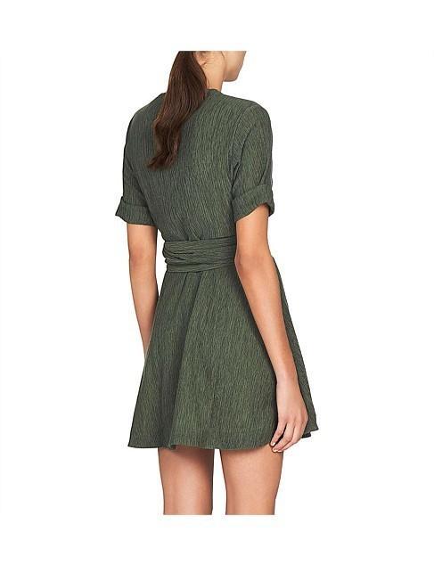 Camilla and Marc Magnolia Tie Wrap Dress Green Size 8 for rent on The Volte - main image