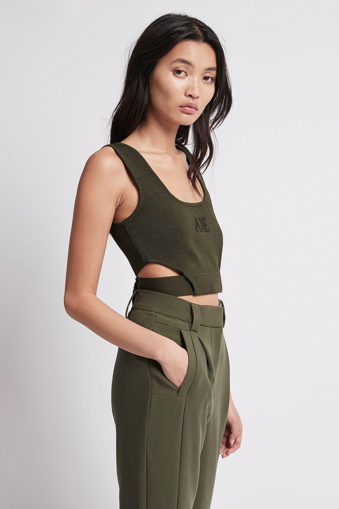 Aje Armeria Crop Top Green Size 8 - Image 2
