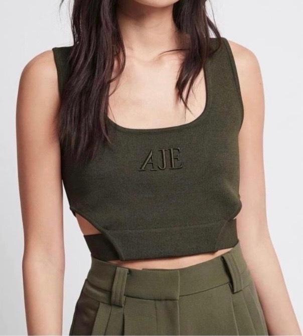 Aje Armeria Crop Top Green Size 8 - Image 1