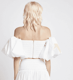 Aje White Cascade Cropped Top (White) Size 8 for rent on The Volte - image 3