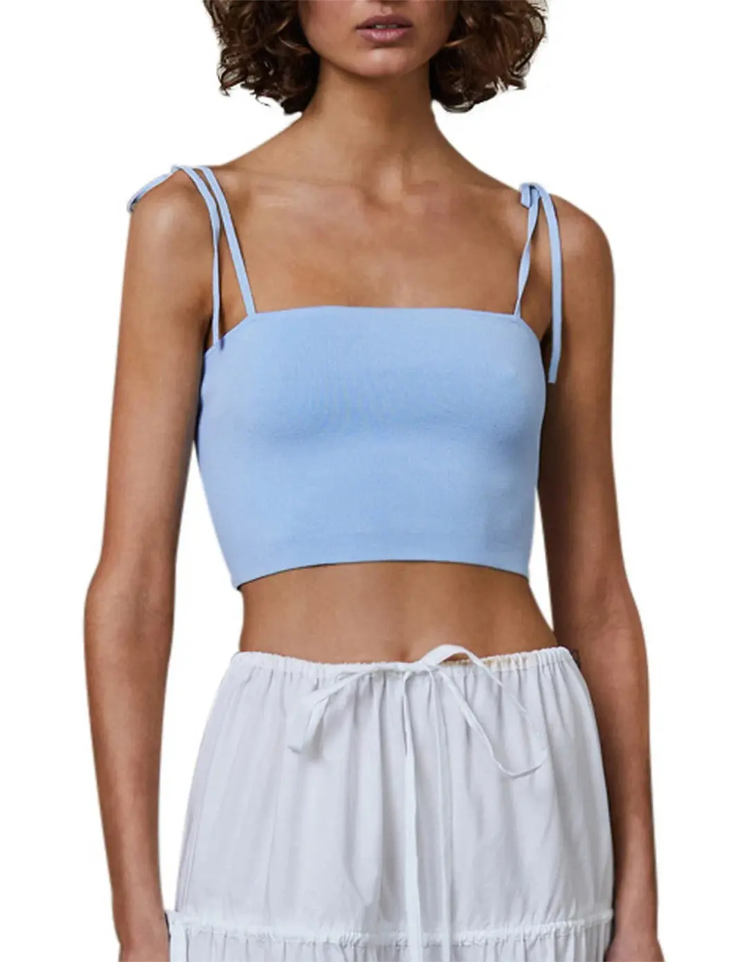Bec & Bridge Lola Sleveless Sky Blue Crop Top Blue Size 10 for rent on The Volte - main image