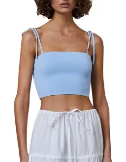 Bec & Bridge Lola Sleveless Sky Blue Crop Top Blue Size 10 for rent on The Volte - image 1