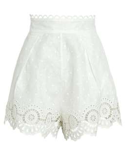 Zimmermann Bellitude Scallop Crop Top and Shorts Set Ivory Size 8 for rent on The Volte - image 5