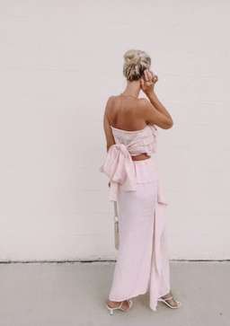 Ess The Label Blush Ruffle Linen Set Pink Size AU 6 for rent on The Volte - image 2