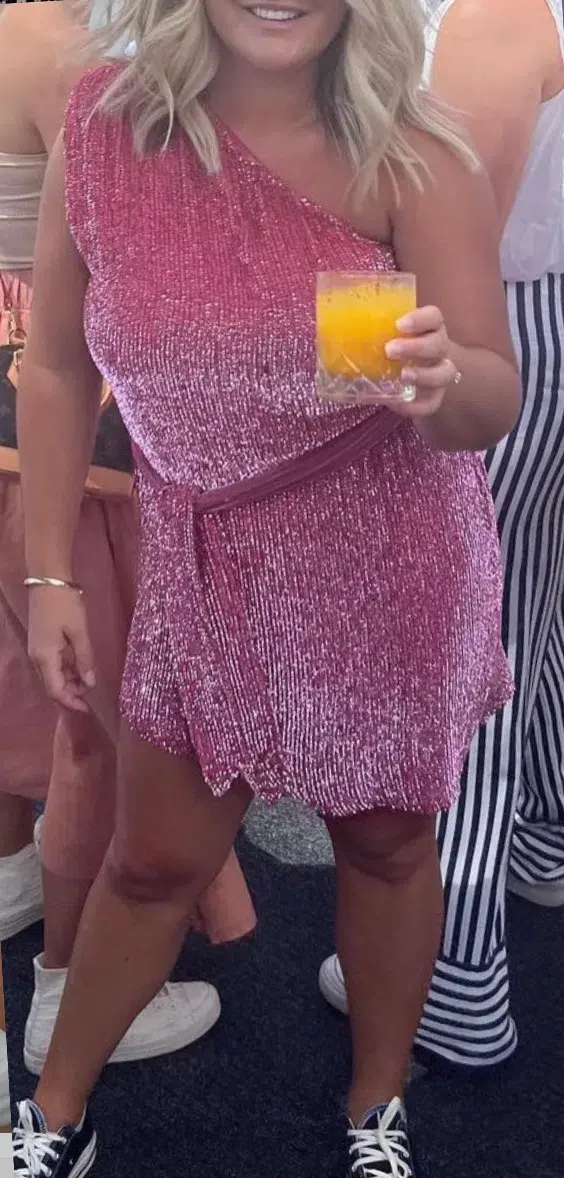 Retrofete Ella Dress Fuchsia Size 12 for rent on The Volte - main image