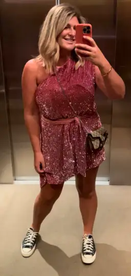 Retrofete Ella Dress Fuchsia Size 12 for rent on The Volte - image 8