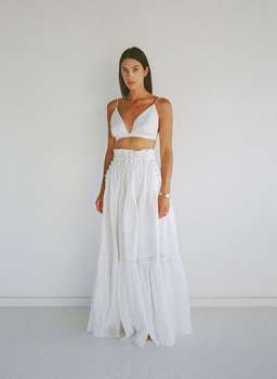 Joslin Linen Ramie Maxi Skirt & Oaklynn Linen Bralette Size 6