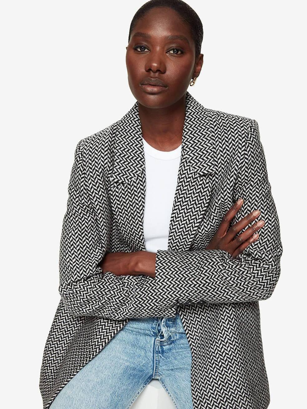 Anine Bing Fishbone Jacket Print Size 8 for rent on The Volte - main image