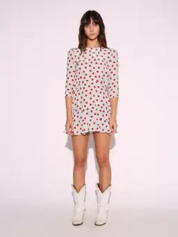 Realisation Par Goldie Dress in White Cherry Print Size 8