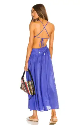 Zimmermann Tropicana Asymmetric Midi Dress Electric Blue Size 8