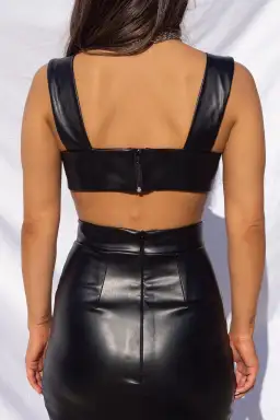 Effie Kats Thigh Split Midi Skirt and Crop Top Set Black Size XS / AU 6 for rent on The Volte - image 4