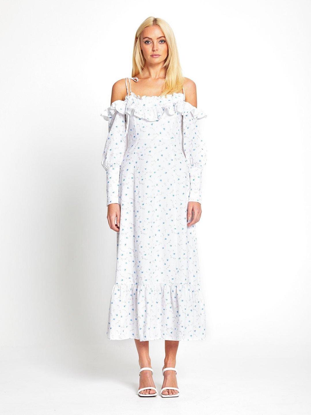 ALICE MCCALL PORCELAIN LIMONATA MIDI DRESS - SIZE 10 AU/6 US (RRP $395) for rent on The Volte - main image