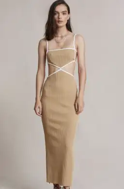 Bec & Bridge Coyote Midi Dress in Camel - Size 6 for rent on The Volte - image 6