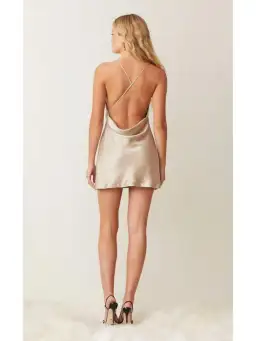 Bec & Bridge Pearl Bay Mini Dress Champagne Beige Size XS / AU 6 for rent on The Volte - image 2