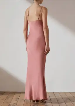 Shona Joy Luxe Bias Cowl Slip Dress Rose Size 14