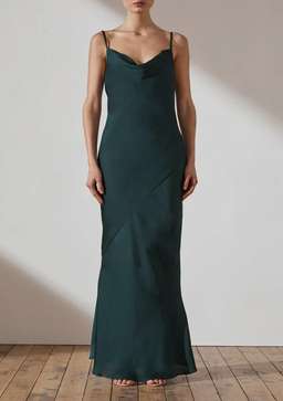 Shona Joy Luxe Bias Cowl Slip Dress Emerald Size 14