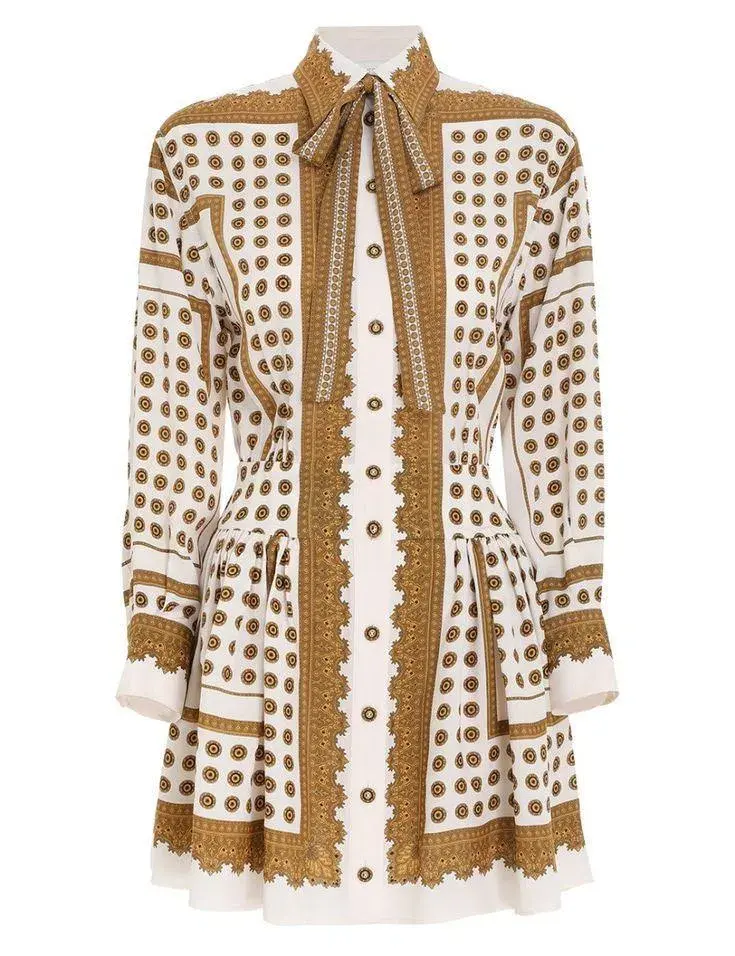 Zimmermann Dot Scarf Mini Dress Print Size 3 for rent on The Volte - main image