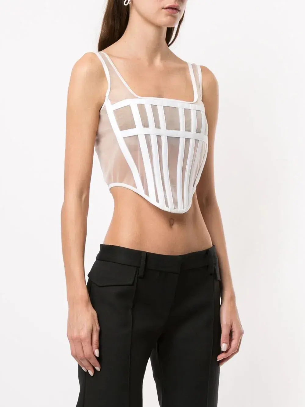Dion Lee Spacer Knit Corset White Size 8 for rent on The Volte - main image