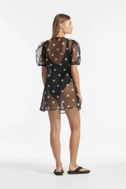 Sir the Label Margot Puff Sleeve Mini Dress Print Size 8