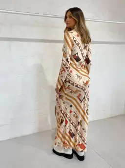 Sir the Label Soleil Long Sleeve Dress Maxi Multi Size AU 10