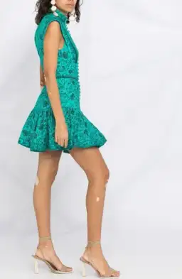Zimmermann Lulu Panelled Flip Mini Dress Jade Floral Size 2 / AU 12 for rent on The Volte - image 3