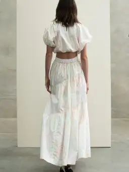 SWF Cropped Tee and Drawstring Tiered Skirt Set Print Size 8 for rent on The Volte - image 2