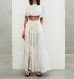 SWF Cropped Tee and Drawstring Tiered Skirt Set Print Size 8 for rent on The Volte - image 1