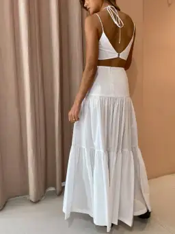 Bec and Bridge Dixie Top and Maxi Skirt Set White Size 6