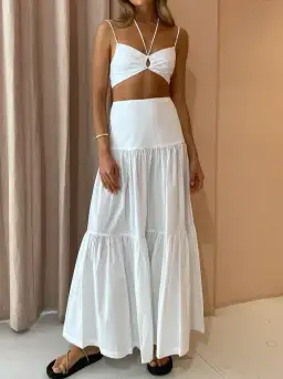 Bec and Bridge Dixie Top and Maxi Skirt Set White Size 6