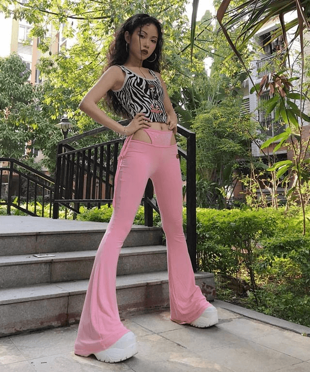 I.AM.GIA O Mighty OG G-String Flare Pants Pink Size / AU 8 for rent on The Volte - main image