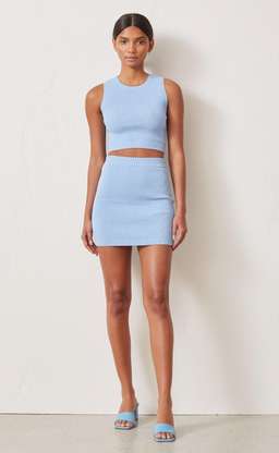 Bec & Bridge Lemon Squeezy Knit Mini Skirt Sky Blue Size 10 for rent on The Volte - image 1