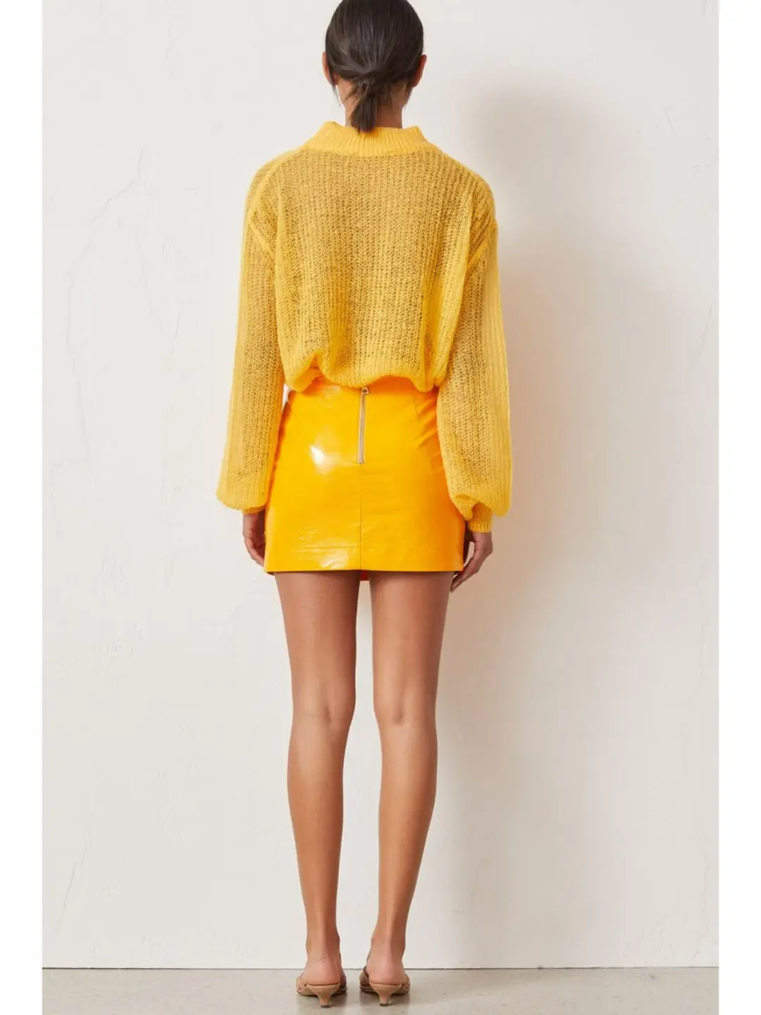 Bec & Bridge Citrus City Mini Skirt Tangerine Size AU 6 for rent on The Volte - main image