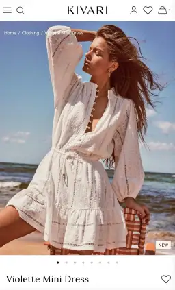 Kivari Violette Mini Dress White size 10